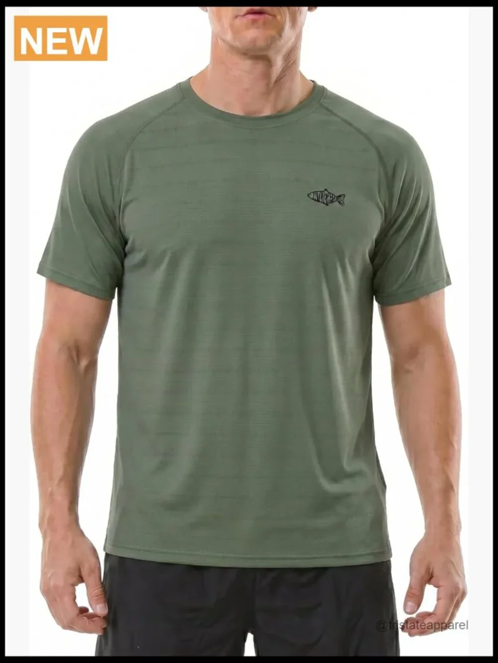 UPF 50+ Sun Protection Rash Guard Shirt Short Sleeve Men's Fishing Tee